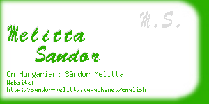 melitta sandor business card